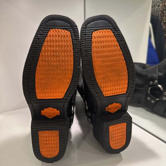 Harley Davidson Women’s Hustin Black Boots 9.5 Pre-Owned D85354 - Picture 6 of 8